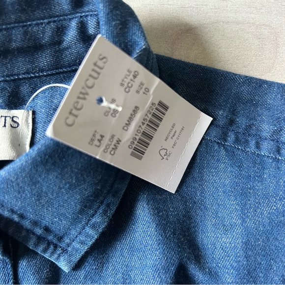 NWT Crewcuts Indigo Denim Snap Front Dress - Picture 4 of 6
